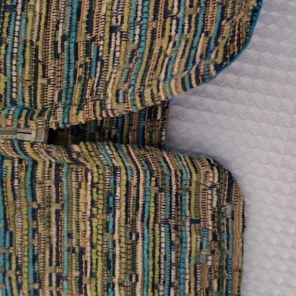 Coldwater Creek. Woven Blue/Grrens, Long Sleeved, Full Zip Jacket. Size 2X. - Picture 11 of 15